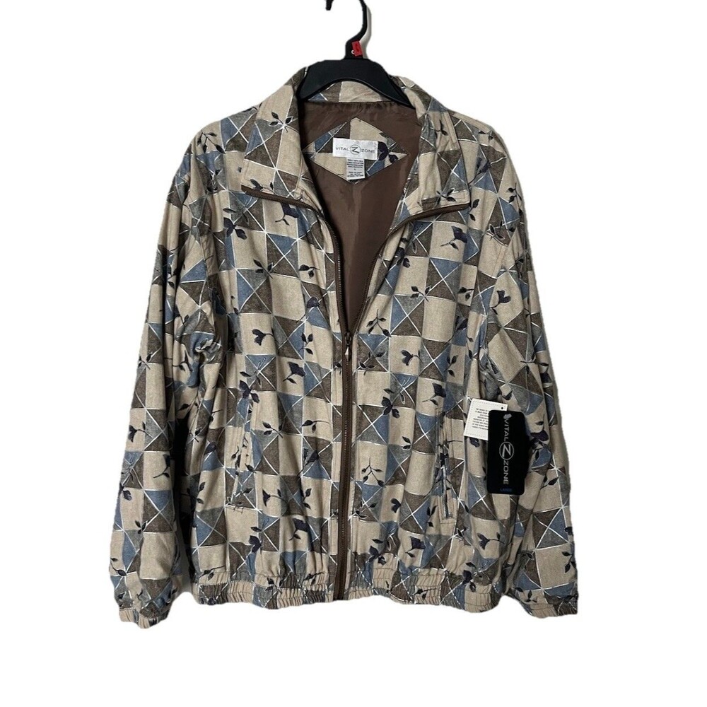 Vintage Vital Zone 80s Silk Jacket NWT Deadstock Lightweight